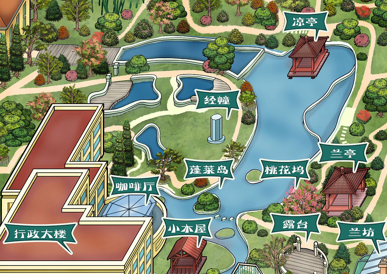 工厂导视手绘地图（图ZNDY3MDQxNDQ=） - 商业插画 - 站酷设计师戴大个儿原创素材 - 站酷ZCOOL