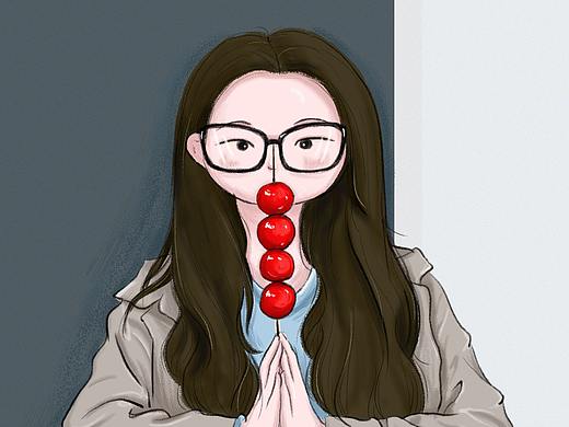 拿着糖葫芦的女孩