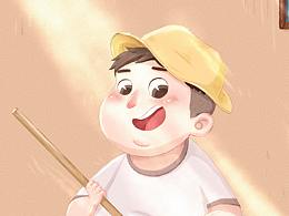 小年啦~【年二十八，扫邋遢】，提前板绘插画一张~