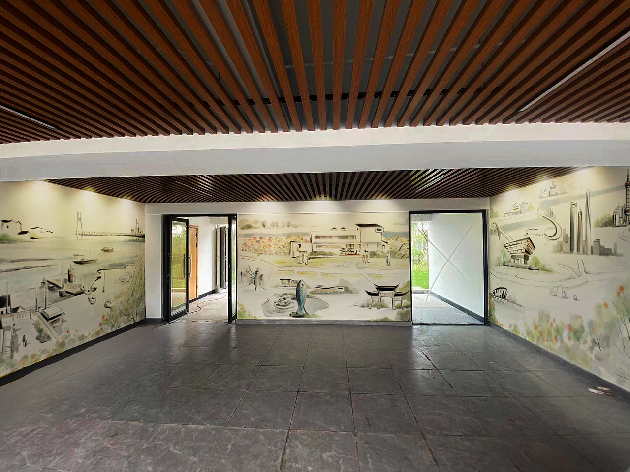 上海奉贤五宅青春里水墨壁画设计（图ZMjYxNDgyNTUy） - 绘画 - 站酷设计师你韩哥哥原创素材 - 站酷ZCOOL