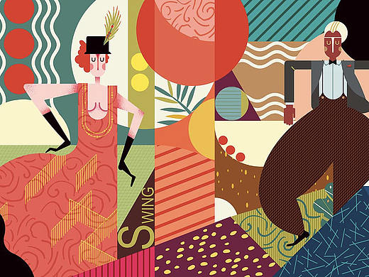 扁平复古海报及其应用