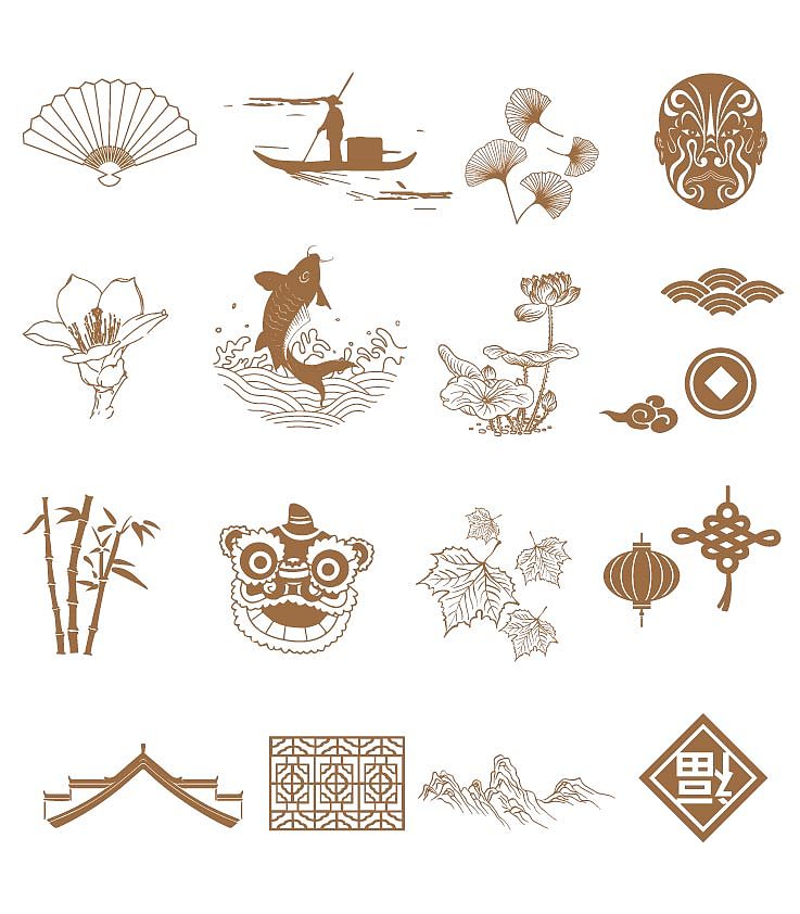 中国传统图案 岭南元素_曲祈饼1122-站酷zcool