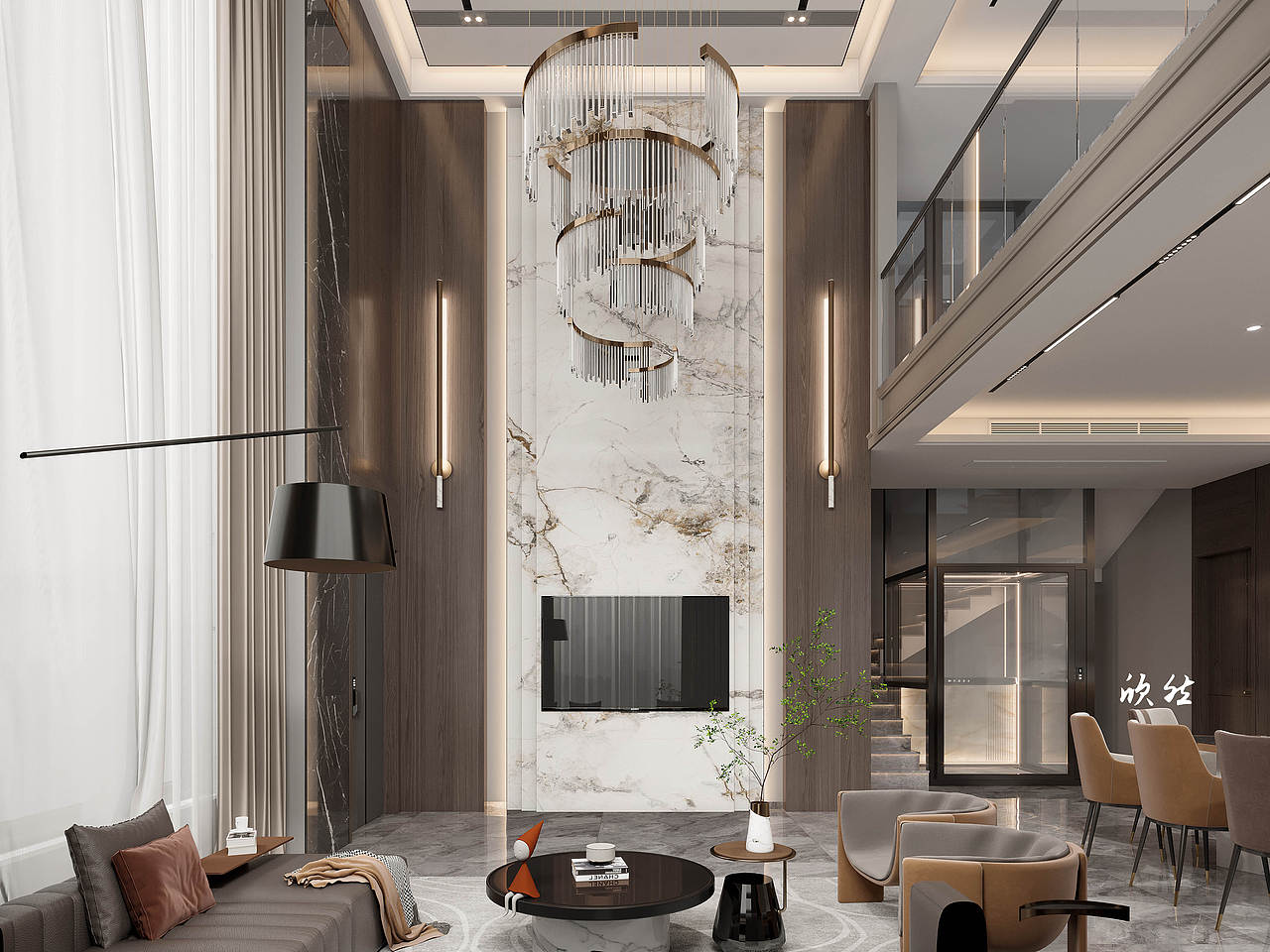 现代轻奢质感挑空