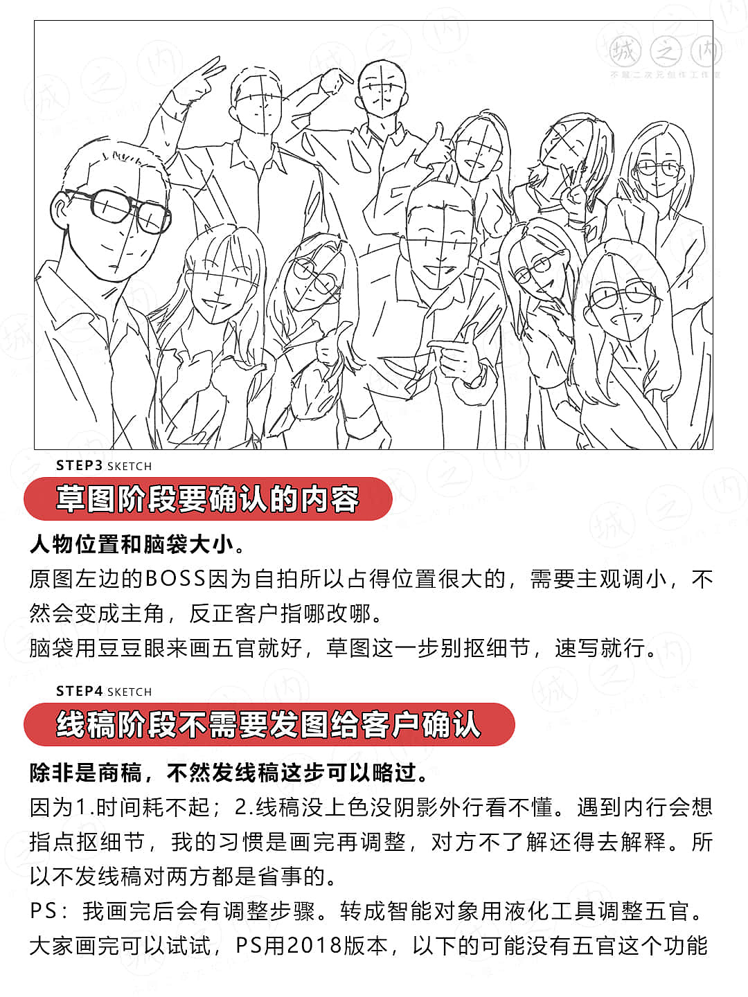 【多人头像约稿总结】第一次接11人的私稿图经验总结（图ZMzE4MTEyODEy） - 商业插画 - 站酷设计师城之内工作室原创素材 - 站酷ZCOOL