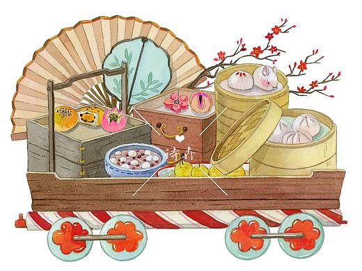 和纸胶带 水彩插画