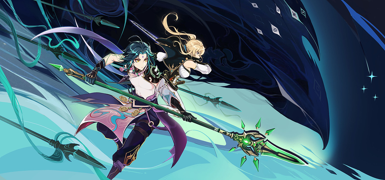 原神魈、琴（图ZMjcyNzA4NDcy） - 游戏原画 - 站酷设计师杰凸连美工都不算原创素材 - 站酷ZCOOL