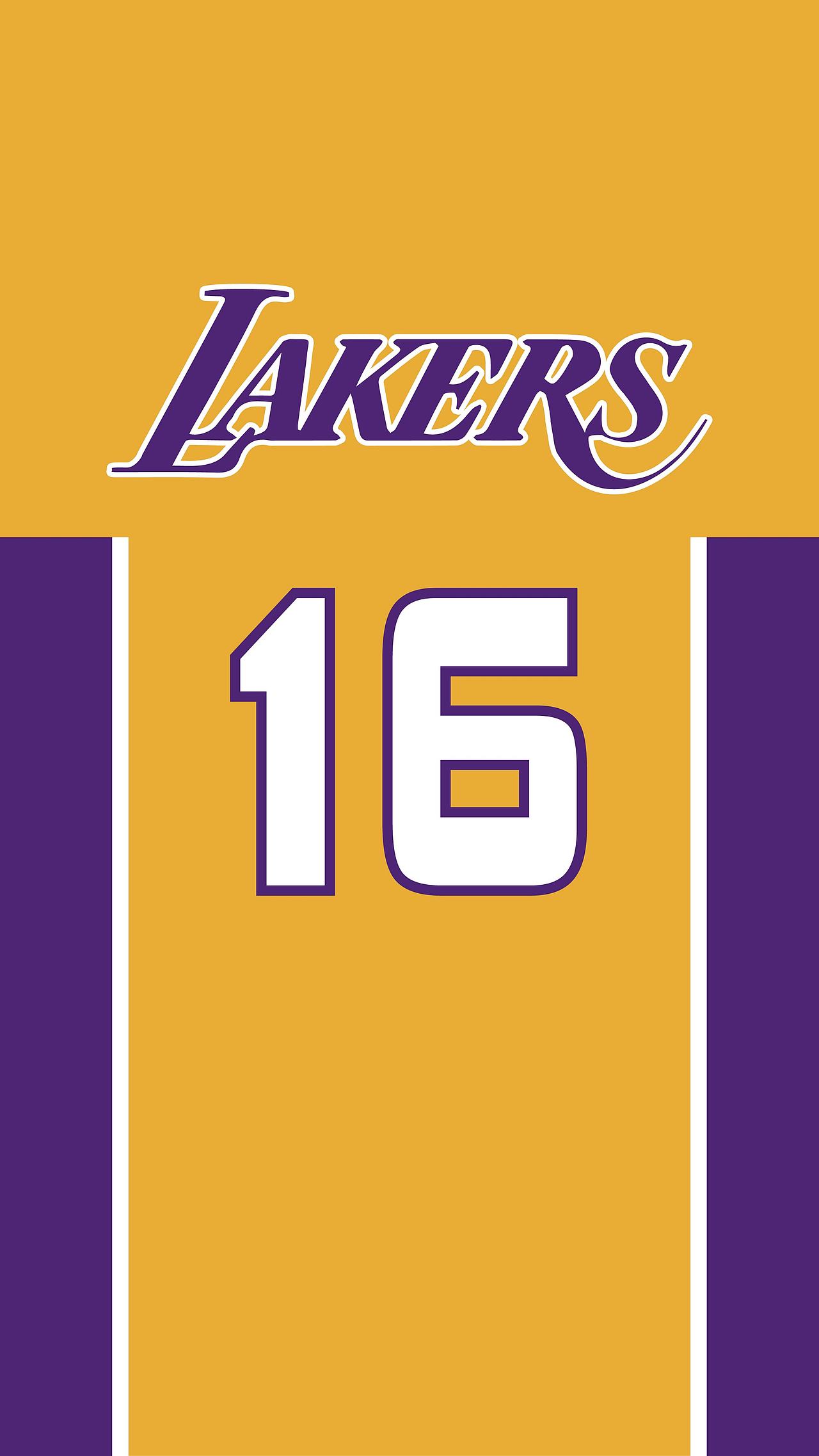 nba湖人队黄色球衣主题手机壁纸头像