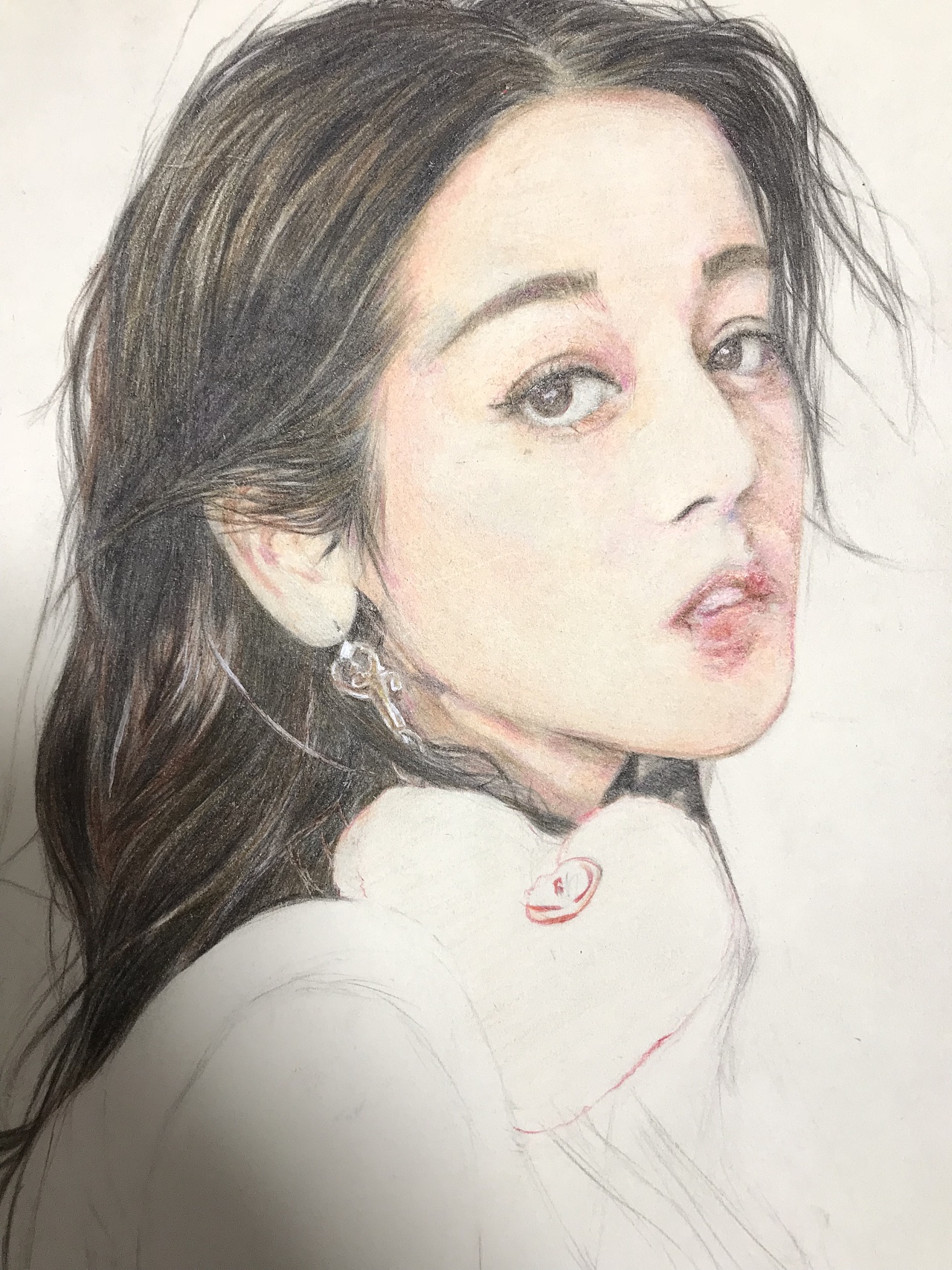 迪丽热巴彩铅手绘.