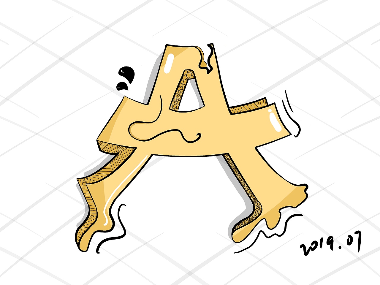 写了九个字母创意涂鸦样式