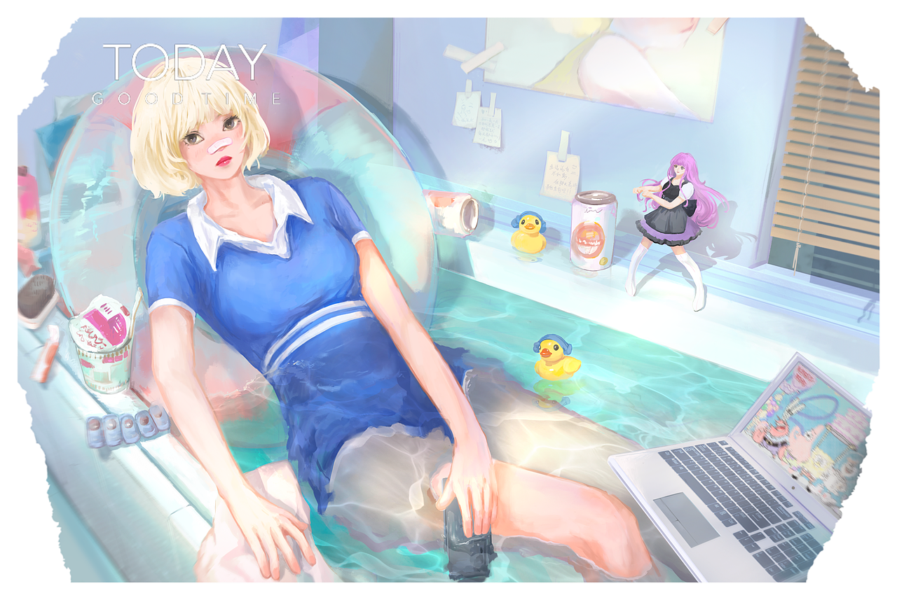 夏日冰冰凉（图ZMzExNjQwNTAw） - 新锐潮流插画 - 站酷设计师画了一个九日原创素材 - 站酷ZCOOL
