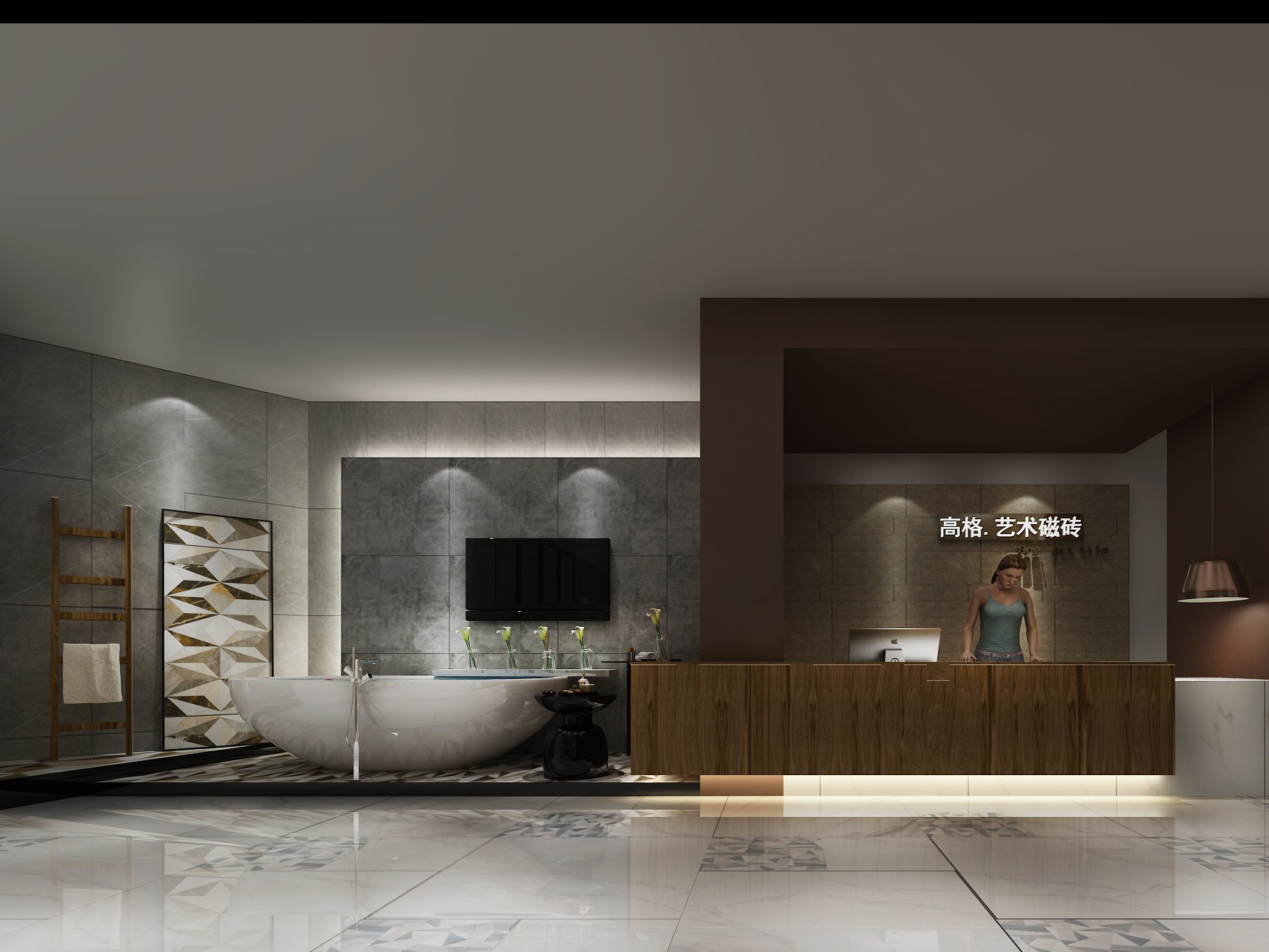 郑州企业展厅设计案例-ASA瓷砖展厅装修设计 - 金博大建筑装饰集团公司
