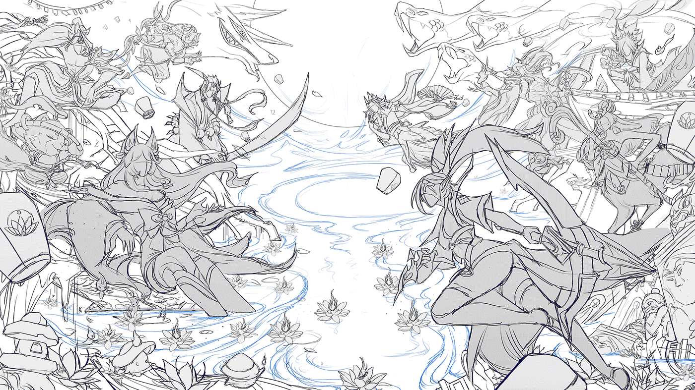 英雄联盟 #LOL绽灵节# 十人群像（图ZMjE4NDU3OTgw） - 商业插画 - 站酷设计师BanBan半半原创素材 - 站酷ZCOOL