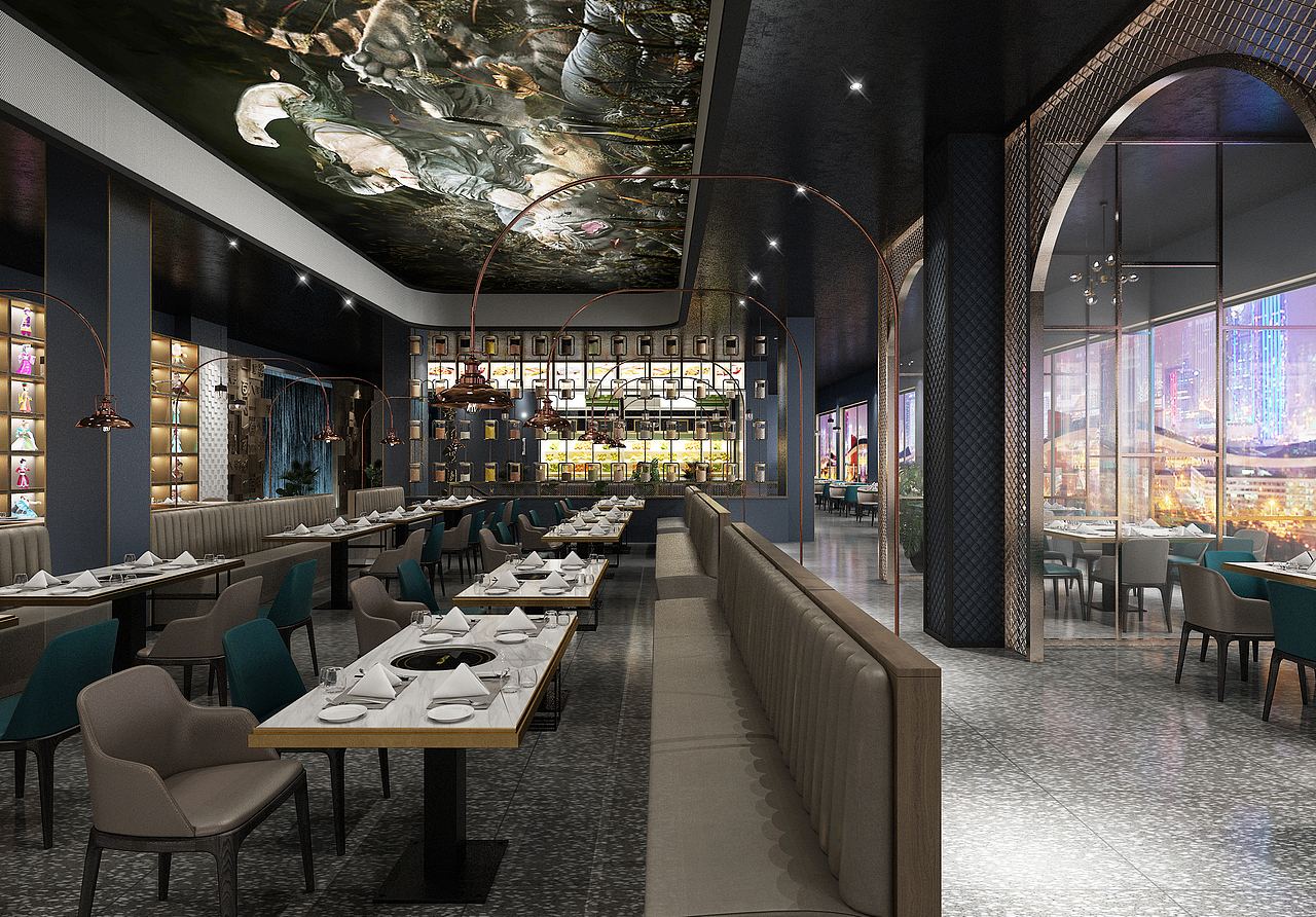 甘肃兰州火锅店设计（图ZMjY3MzE5NTk2） - 酒店餐饮设计 - 站酷设计师甘肃筑梦空间设计原创素材 - 站酷ZCOOL