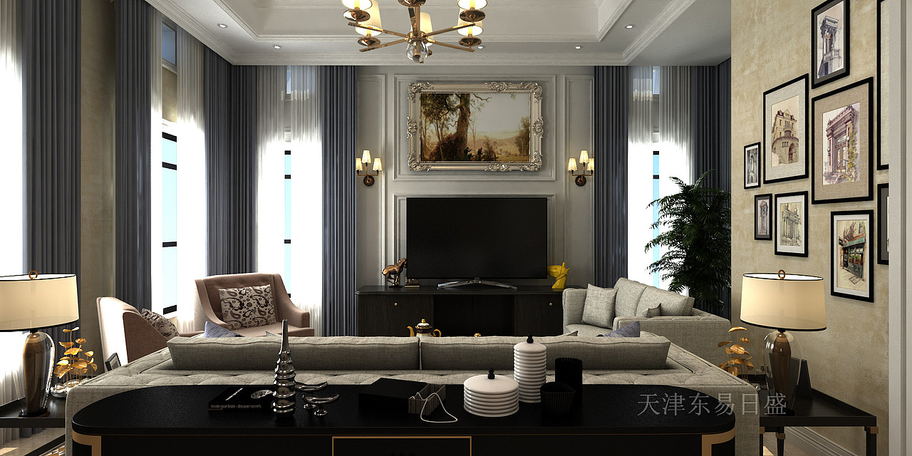 315平欧式风格装修效果图,华丽的装饰,精美的造型