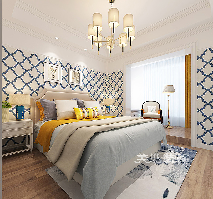 东润泰和115平三室两厅样板间美式风格装修设计（图ZODM2MTk3NDg=） - Home Decoration Design - 站酷设计师美巢装饰总部原创素材 - 站酷ZCOOL