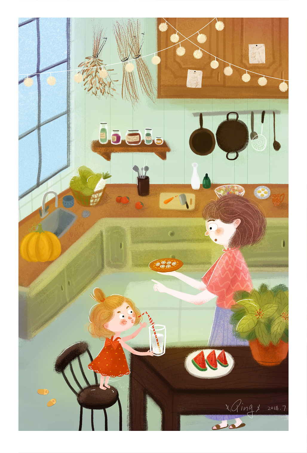 妈妈的厨房|插画|商业插画|青木花梗 - 原创作品 - 站酷 (ZCOOL)