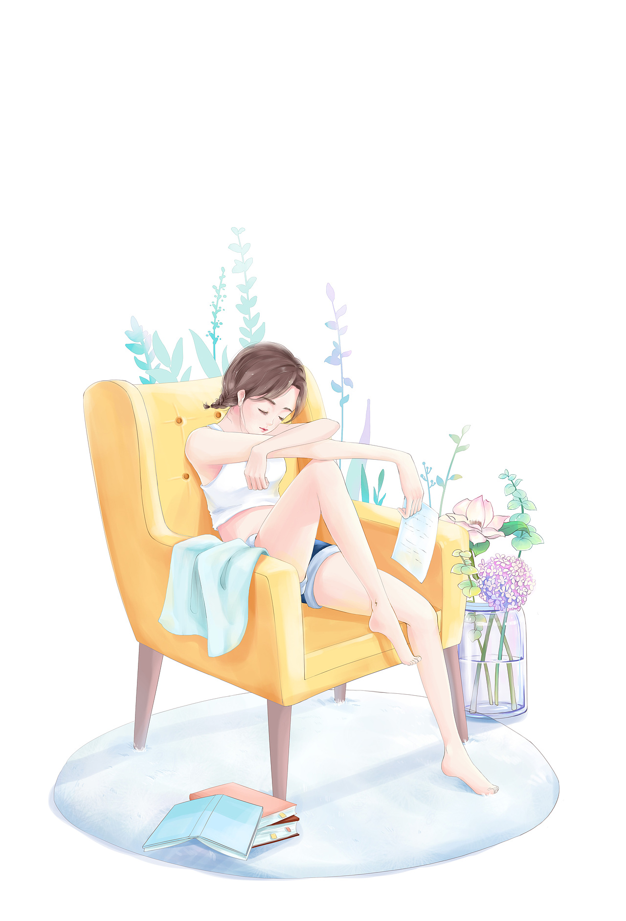 少女（图ZMTcwOTk2MjY0） - 艺术插画 - 站酷设计师浣熊爱吃火龙果原创素材 - 站酷ZCOOL