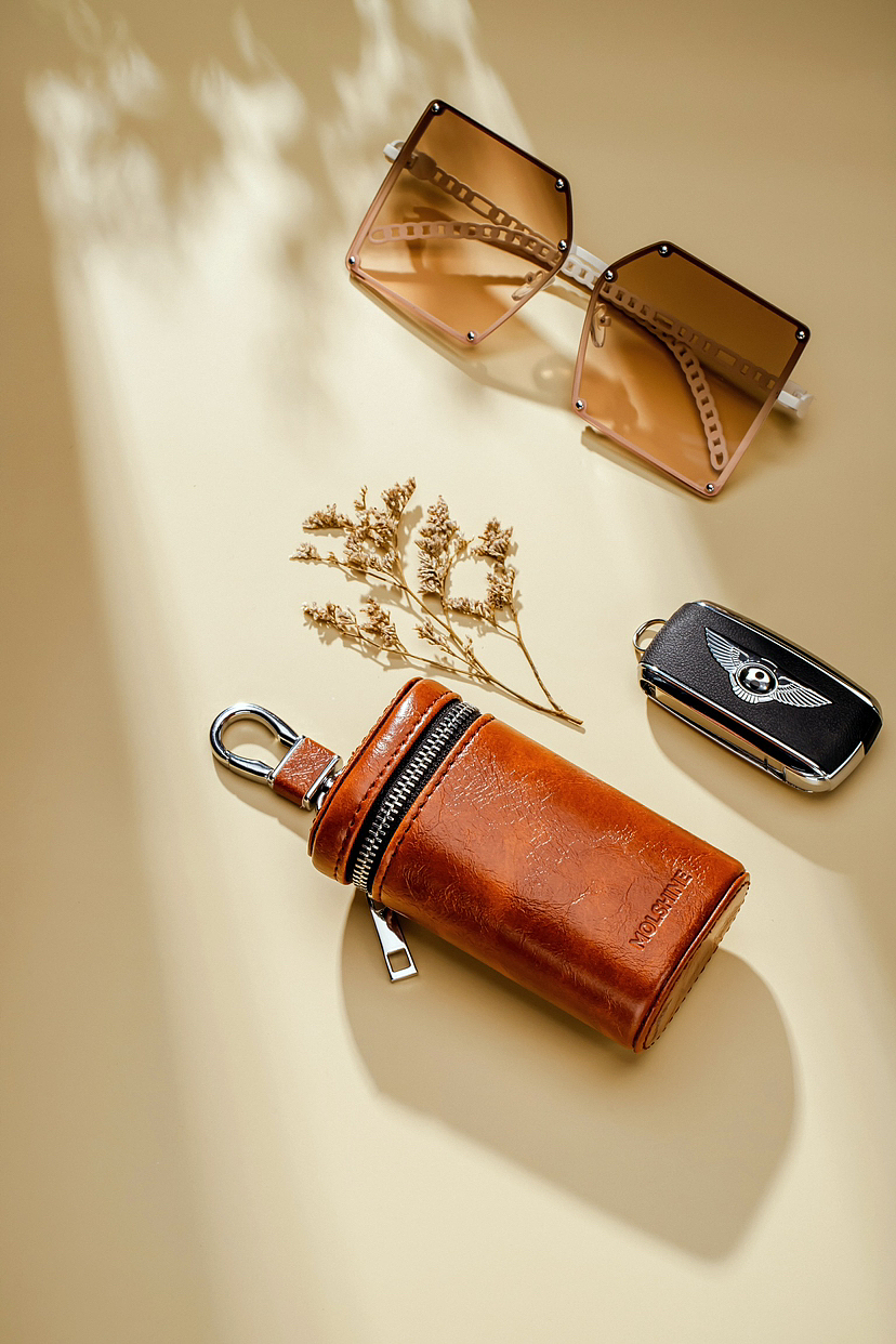 产品摄影皮包摄影真皮钥匙盒