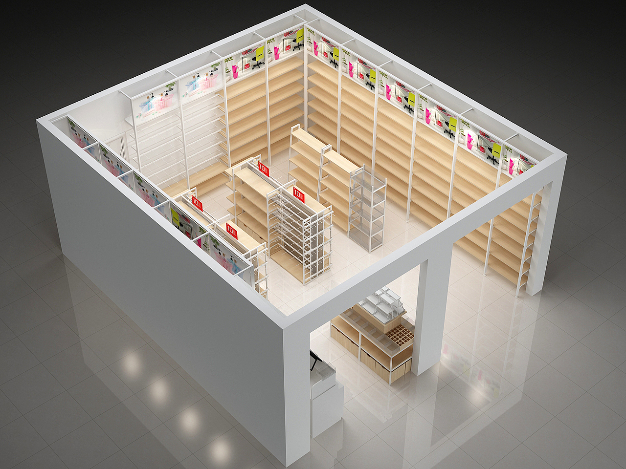 木质展柜,韩国风格文具货架,文具店展示柜,名创货架