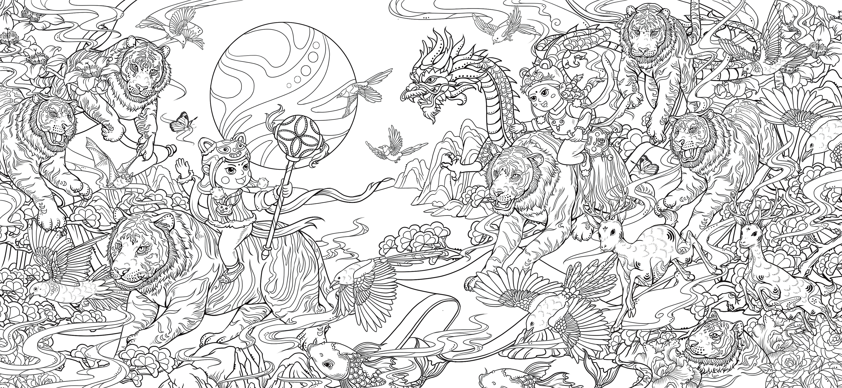 2022虎年春节插画—《寅虎贺新》（图ZMjgxNTQ3NjU2） - 商业插画 - 站酷设计师阿鹏Peng原创素材 - 站酷ZCOOL