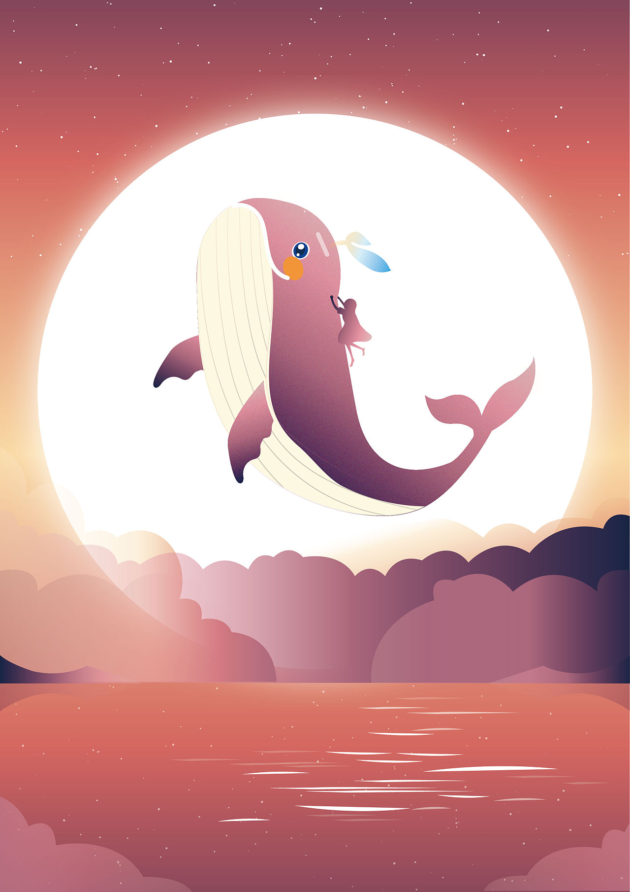 Q版鲸鱼 梦幻图片