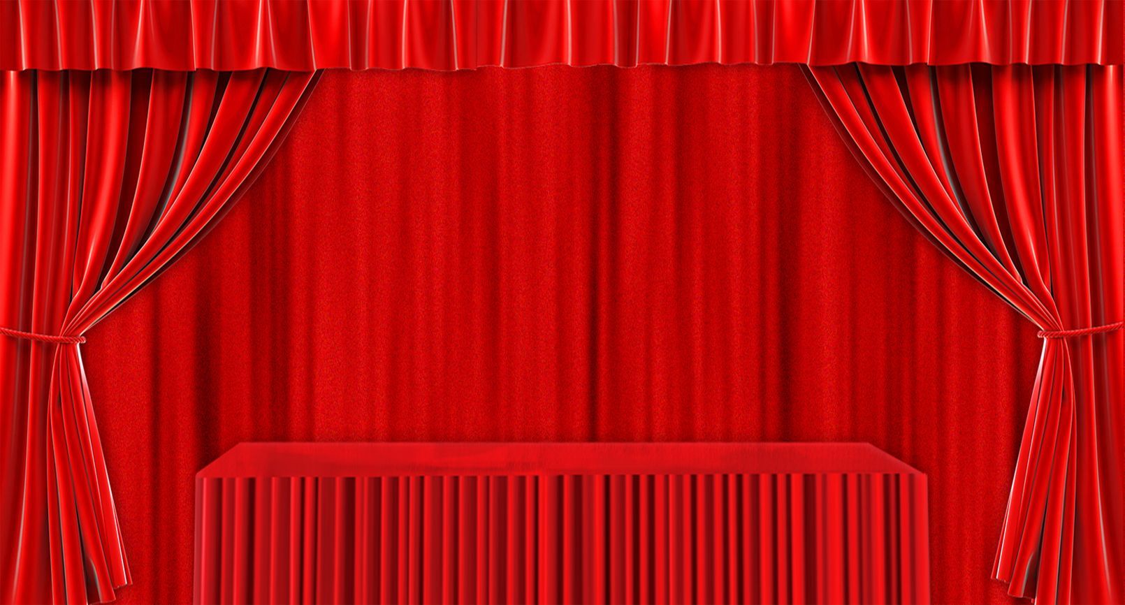红色幕布合成场景