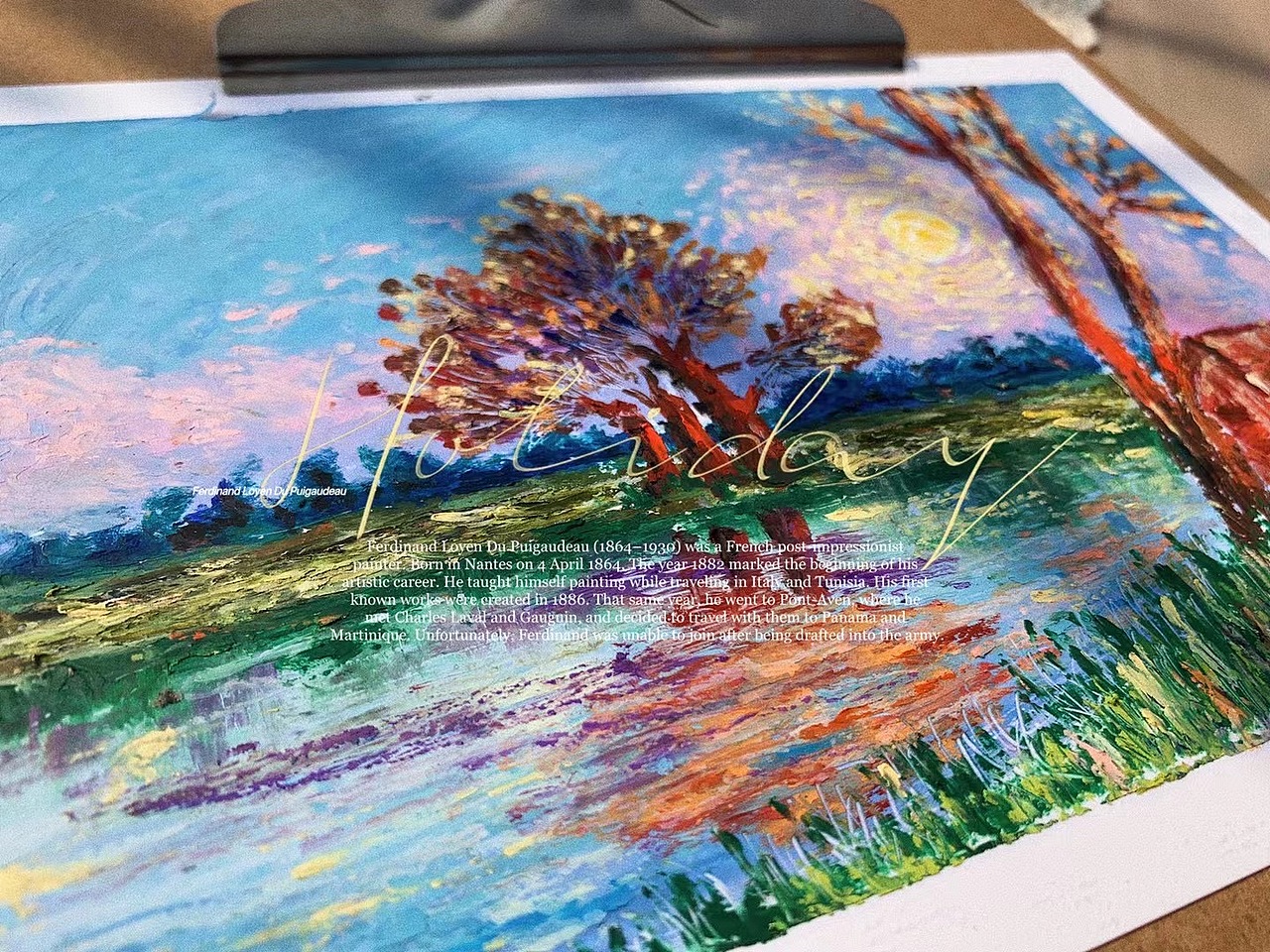 油画棒 | 《海边落日余晖》