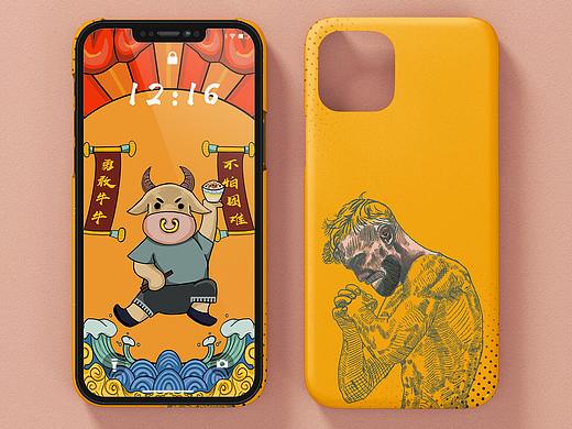 国潮锁屏壁纸插画&手机壳插画