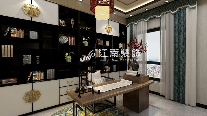 哈尔滨江南装饰公司华润中央公园新中式风格装修效果图（图ZMTU3ODIwNTI0） - 家装设计 - 站酷设计师jnzs2002原创素材 - 站酷ZCOOL