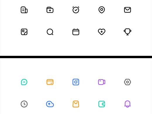 扁平icon  线面结合  后台 app UI 图标