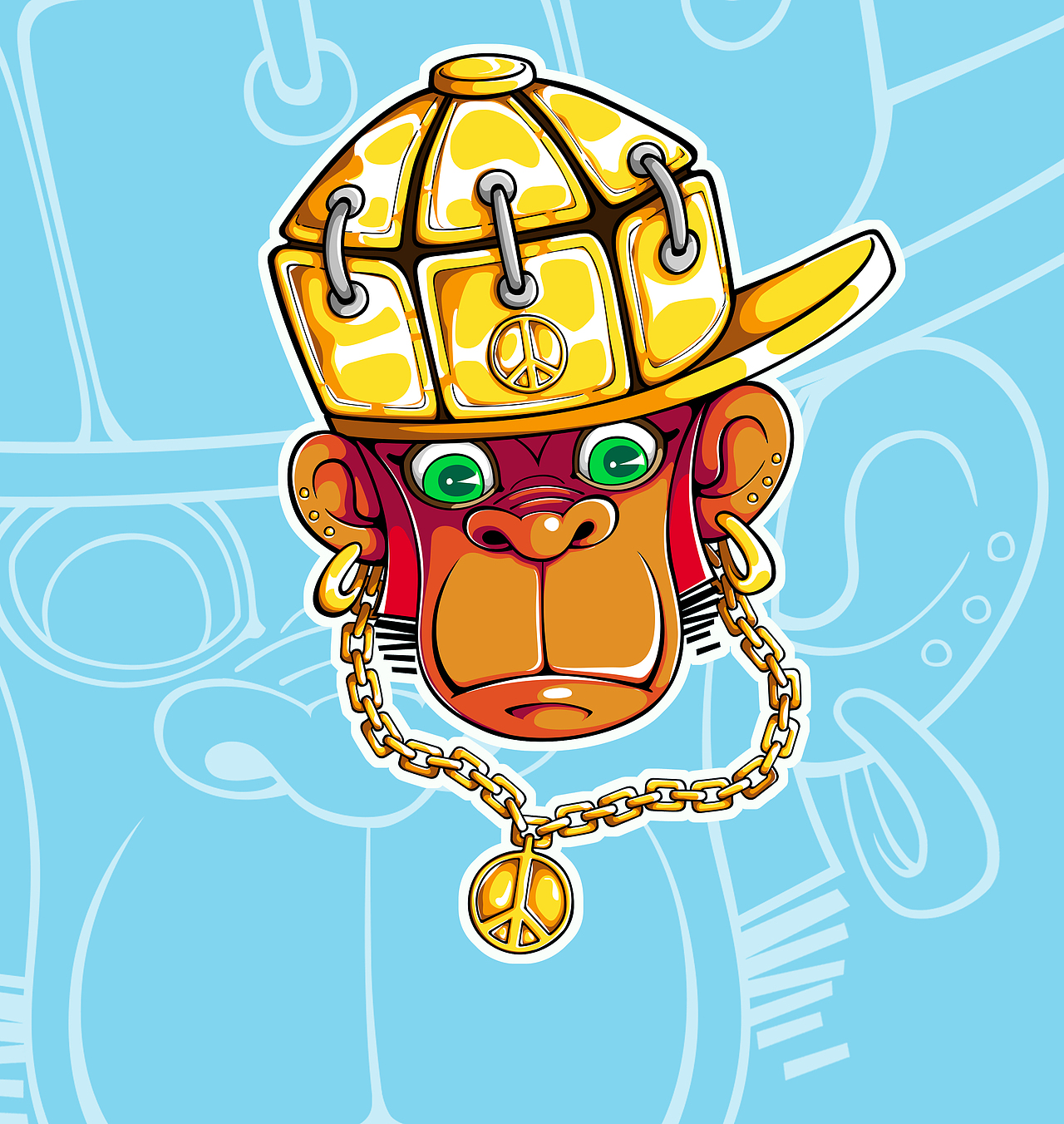 吉子的t恤图案设计~ 嘻哈猩猩