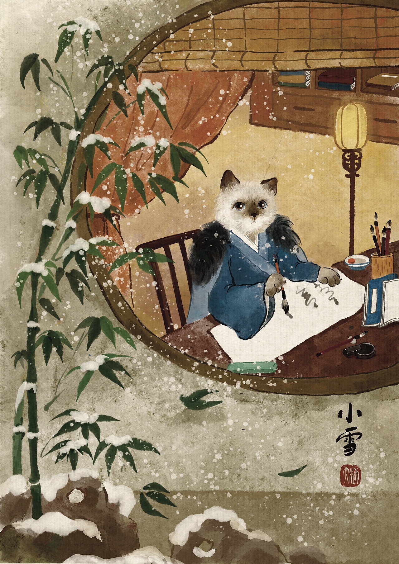 24节气之猫咪系列（图ZMzcwNjEyMDc2） - 商业插画 - 站酷设计师大柳插画原创素材 - 站酷ZCOOL
