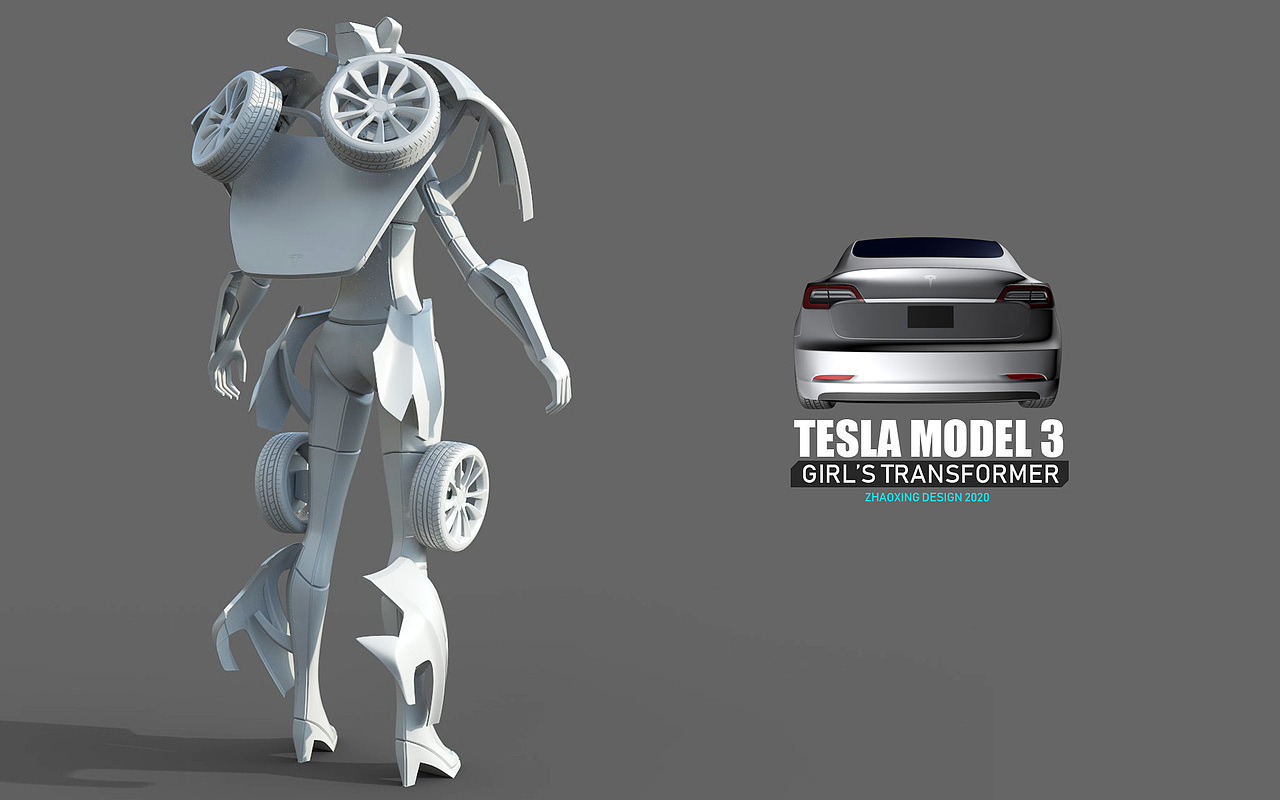 特斯拉model3的同人变化实验（图ZMjAwNTA1MTI4） - 交通工具 - 站酷设计师老模王原创素材 - 站酷ZCOOL