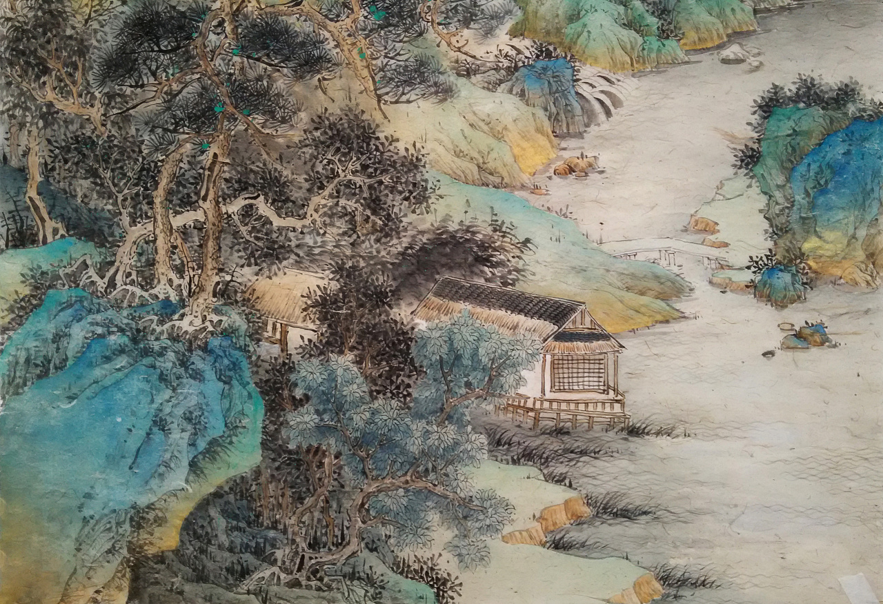 四尺金碧青绿山水|纯艺术|绘画|孟振华 - 原创作品 - 站酷 (zcool)