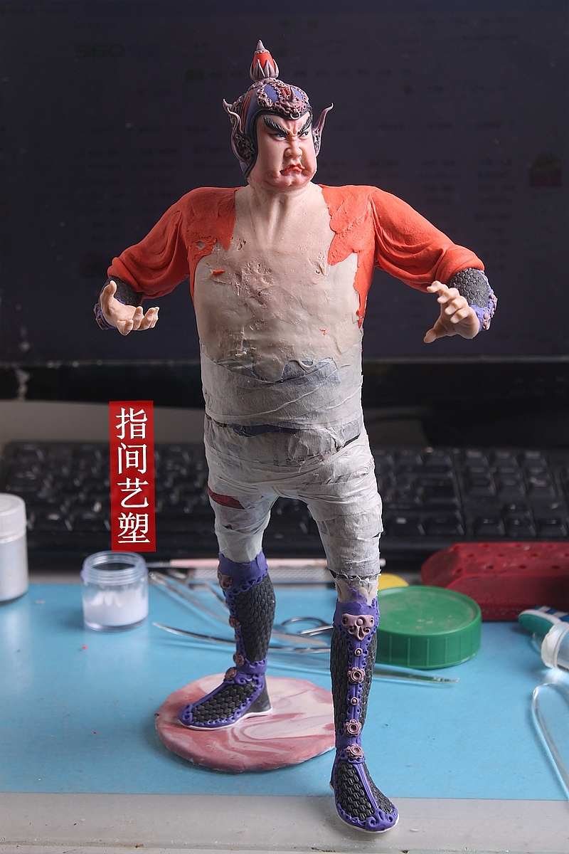 贺加贵面塑软陶(韦陀菩萨 )(图ZNzY4MDM4MjA=) - 手办/模玩 - 站酷设计师贺加贵3D翻糖原创素材 - 站酷ZCOOL