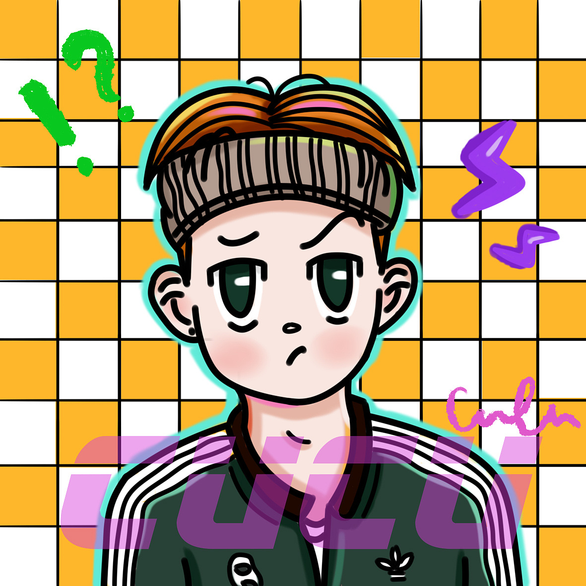 一组粗线条风格头像