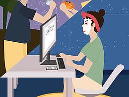 中秋的小小插画