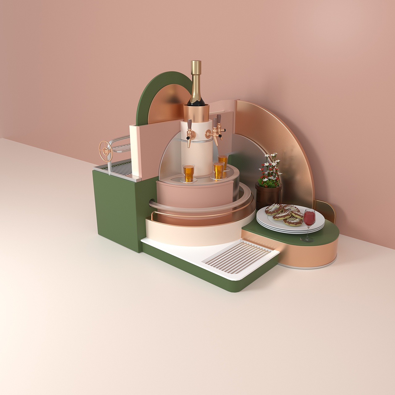 临摹莫兰迪风格小酒店