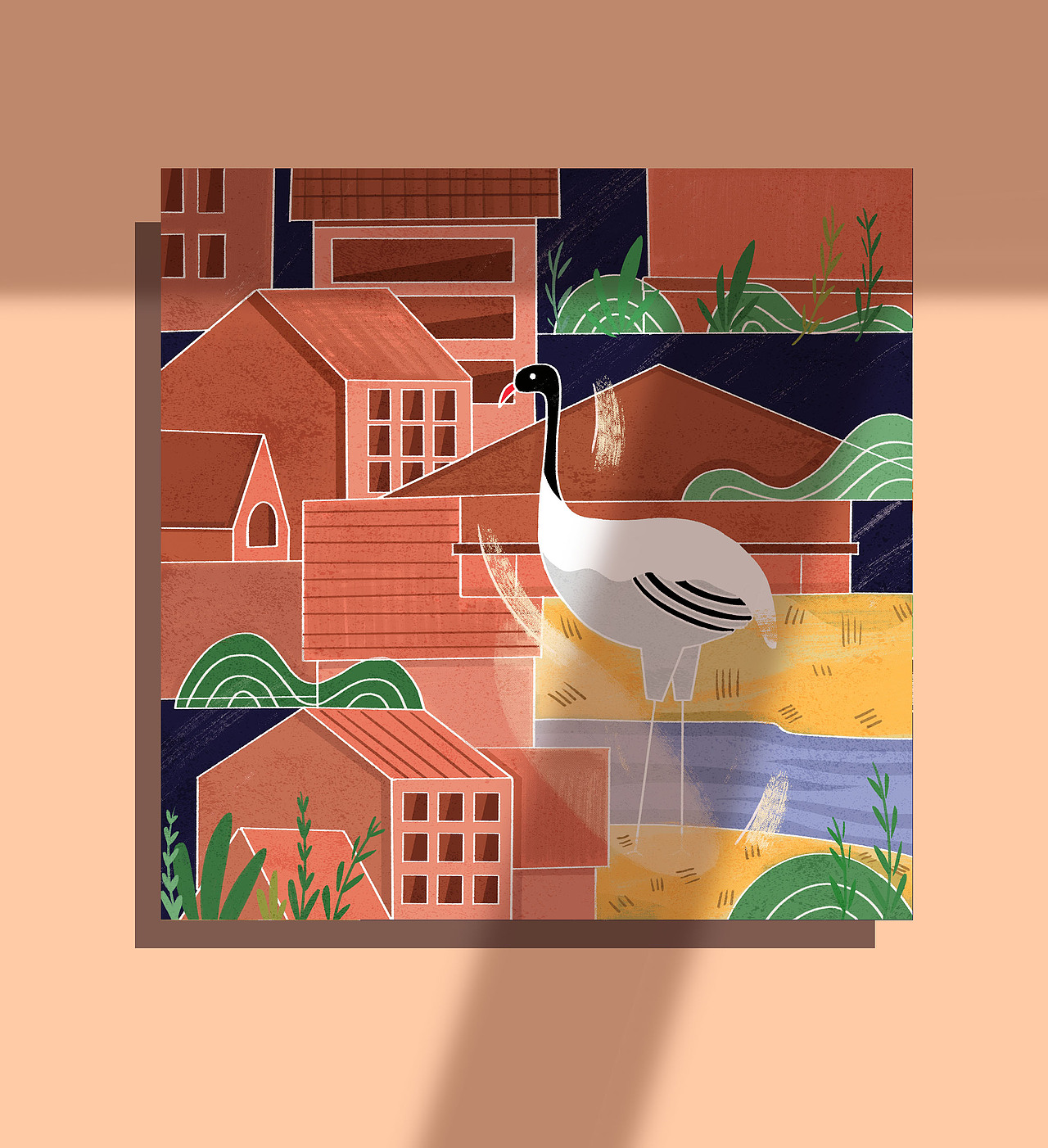 科技与黑颈鹤（图ZMjA0NDk2NDg0） - 商业插画 - 站酷设计师惆句原创素材 - 站酷ZCOOL