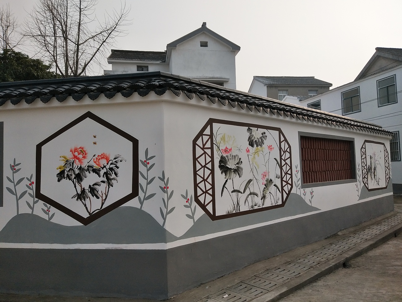围墙彩绘素材、新农村文化墙绘设计、乡村文化墙、墙体画|纯艺术|绘画|亦度装饰壁画设计 - 原创作品 - 站酷 (ZCOOL)