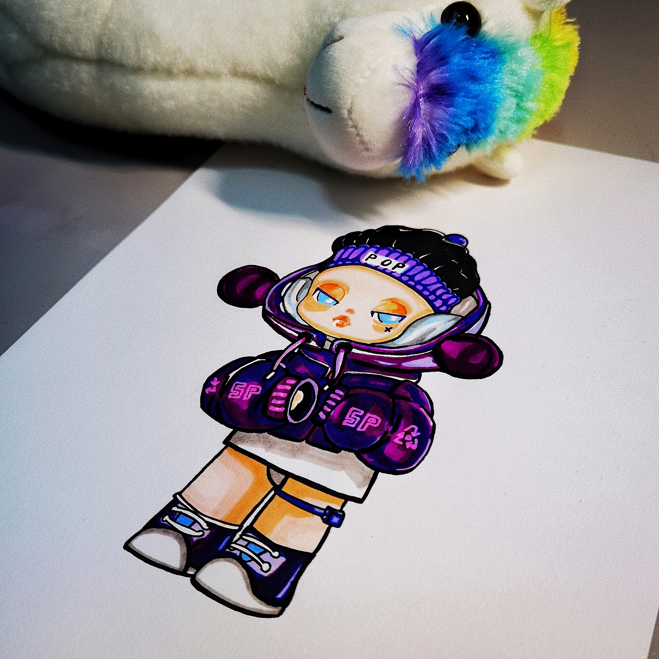 手帐素材|手绘|泡泡玛特SP熊猫热潮|紫酷酷