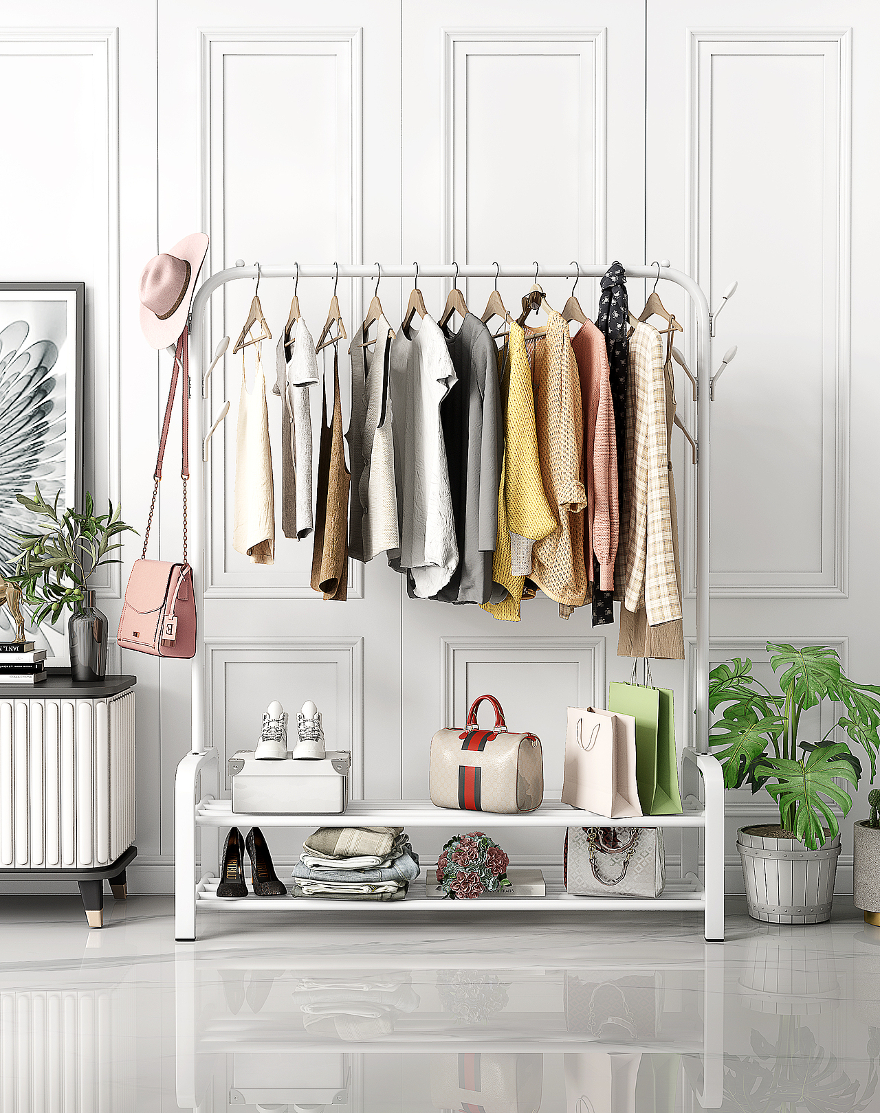 落地衣帽架 建模渲染