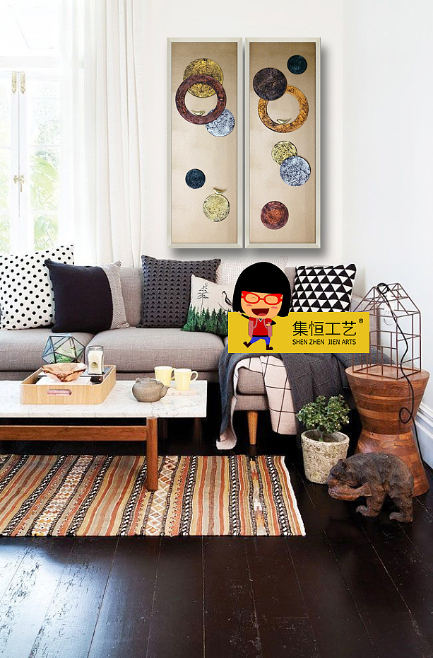 实物画；装饰画、效果图、国画、大堂挂画、饰品、摆件、软装配画、室内设计、整体软装、圆框（图ZNjg2OTE1NzY=） - 实验艺术 - 站酷设计师集恒工艺实物画原创素材 - 站酷ZCOOL