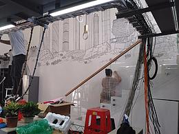 廣州辦公室建筑墻體彩繪純手繪