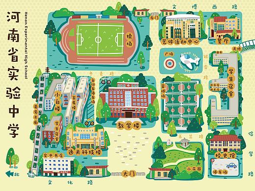 中学手绘地图