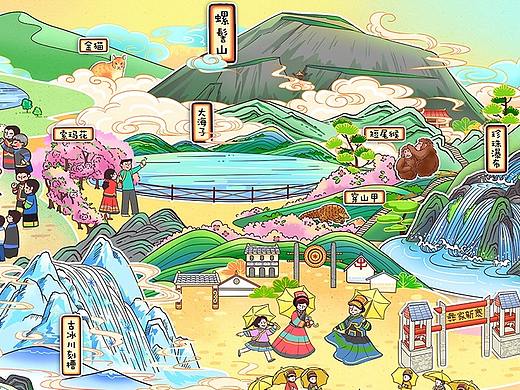 四川普格手绘地图