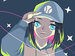 棒球帽少女