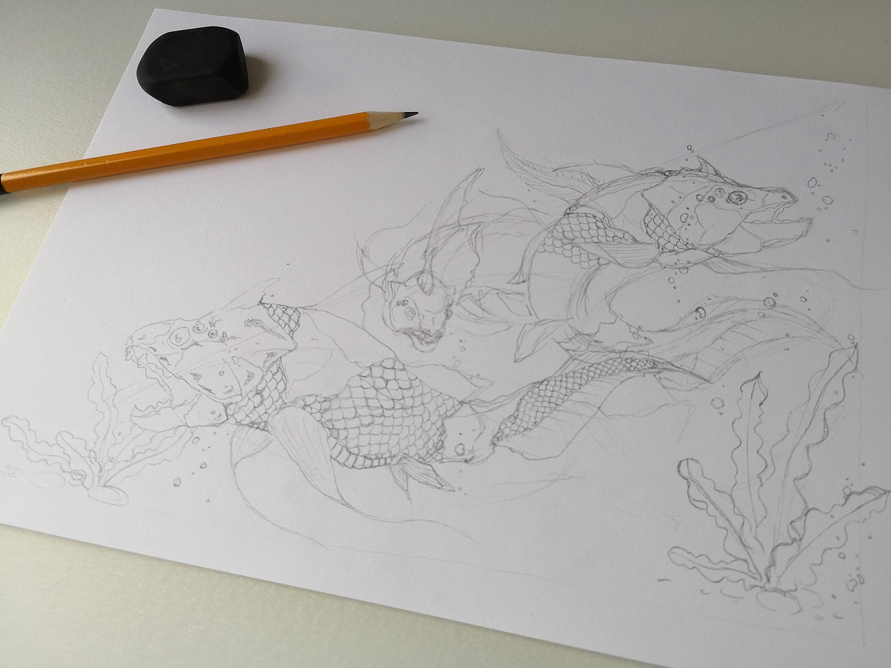 2018.09.26毣柞山海之南山经-即翼山-多怪鱼（图ZMTI5ODMyNTU2） - 绘本 - 站酷设计师毣余原创素材 - 站酷ZCOOL