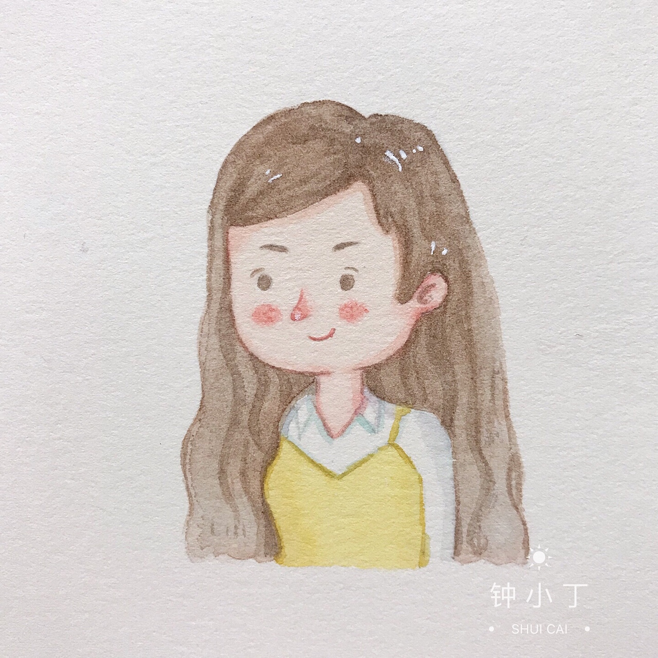 一组丑萌丑萌的水彩头像