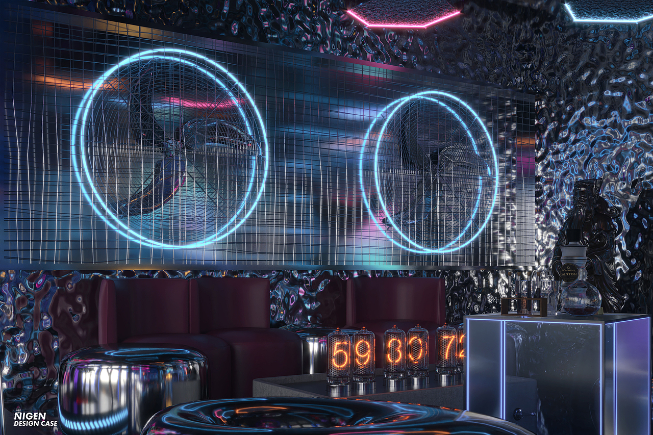 赛博朋克KTV丨空间表现